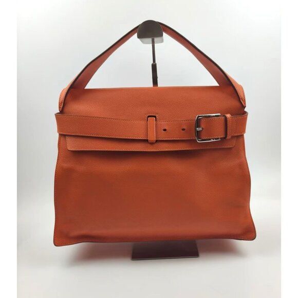 Pre-owned Hermès Taurillon Clemence Evercolor Etribelt Bag Orange - Picture 2 of 9